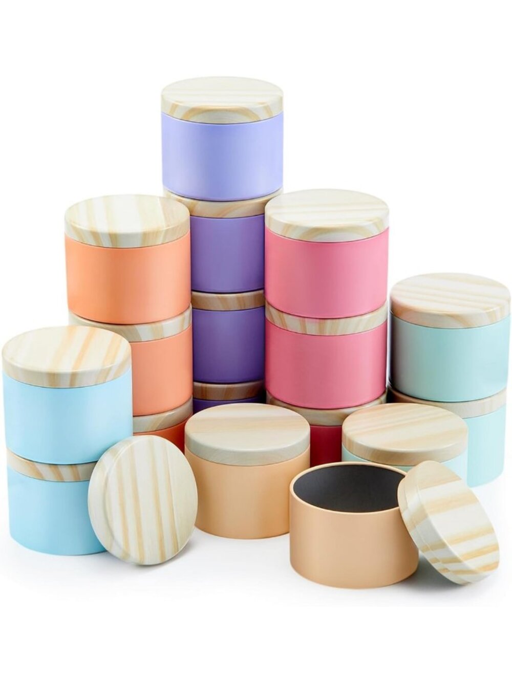 Colorful 36 Pcs 4 oz Candle Tins with Lids - Perfect for DIY Candle Making